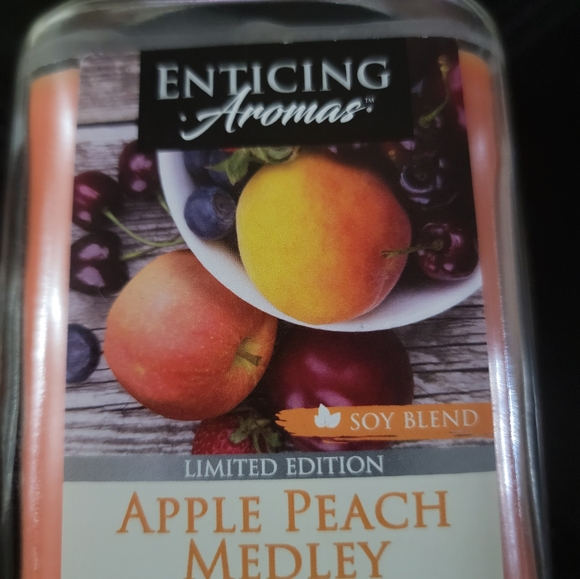 Entice Aromas Limited Edition Apple Peach Medley 16oz Glass Jar Candle - Picture 7 of 7